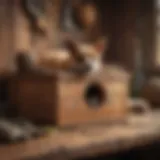Cozy wooden nesting box for pets