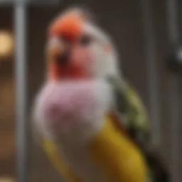 Colorful shower perch for cockatiels