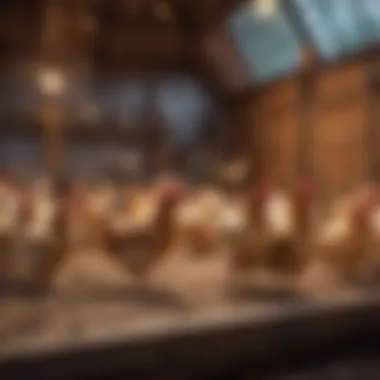 Happy Chickens in a Brightly Lit Coop Chickens in a well-lit coop due to solar lighting