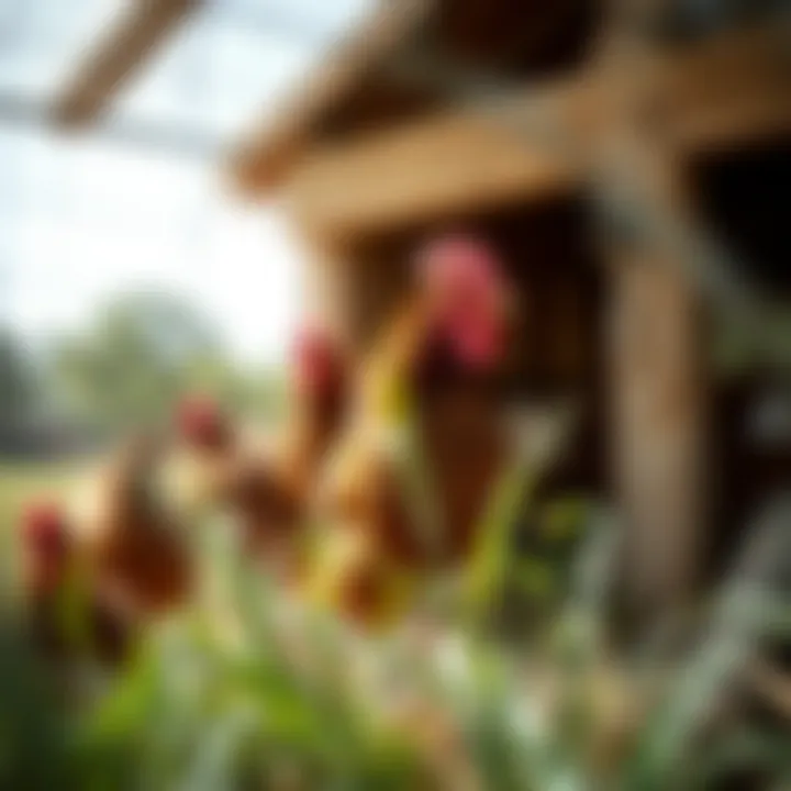 Chickens inside a protected coop with solar energy