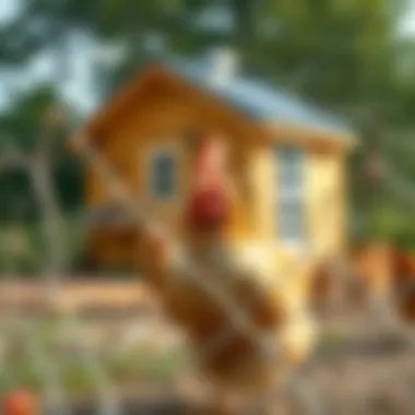 Electric fence surrounding a chicken coop