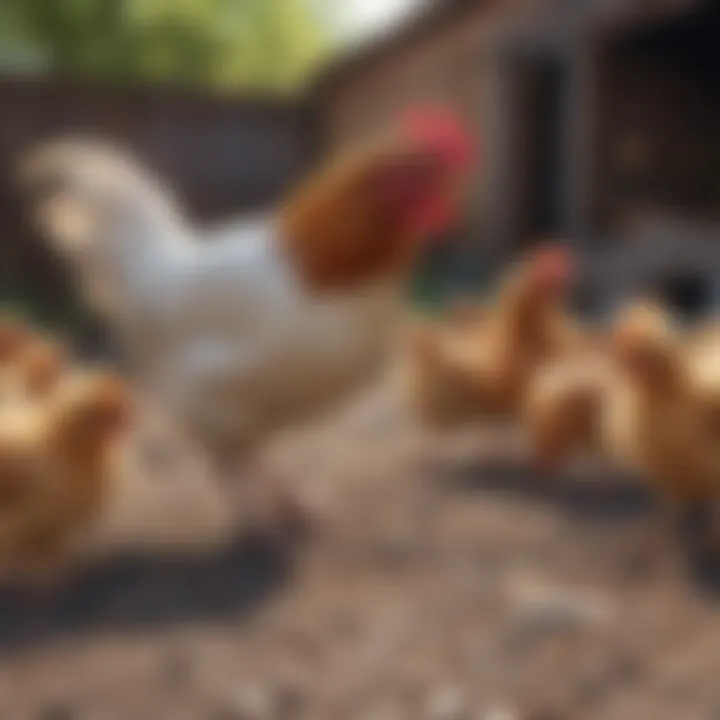 Free-range chickens enjoying ample outdoor space