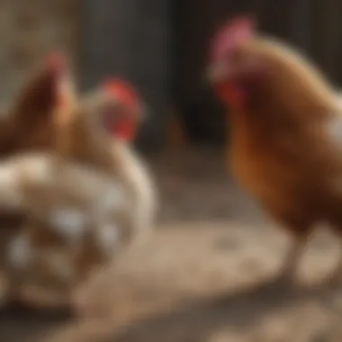 Social Interactions Among Chickens Chickens demonstrating social behavior in a flock