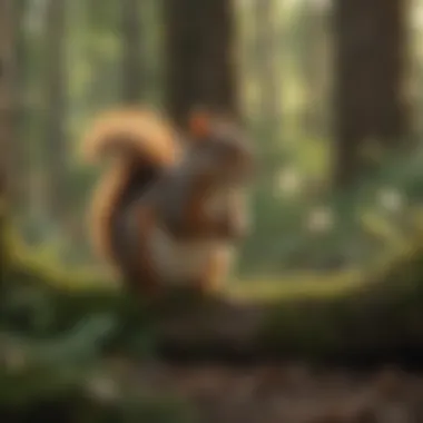 Enhancing Habitat for Squirrels A cozy habitat created for squirrels with natural elements