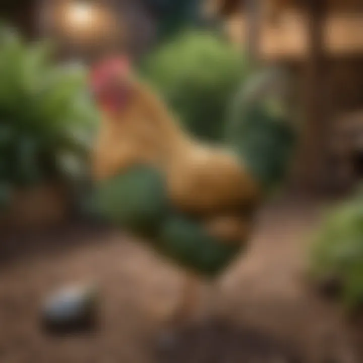 A Starlight Green Egger chicken in a backyard setting, highlighting its friendly nature