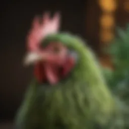 Vibrant plumage of Starlight Green Egger chicken showcasing its unique colors