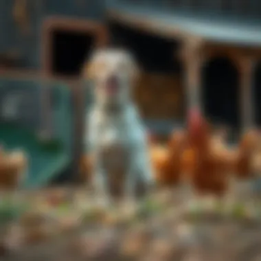 Companion Animals for Safety Companion animals, like a dog, alongside chickens in a farmyard