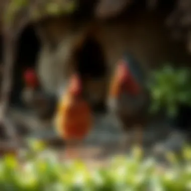 Natural Chicken Habitat A well-planned chicken habitat with natural cover and hiding spots