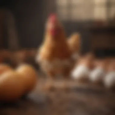 Understanding Chicken Behavior Close-up of a chicken inspecting its surroundings
