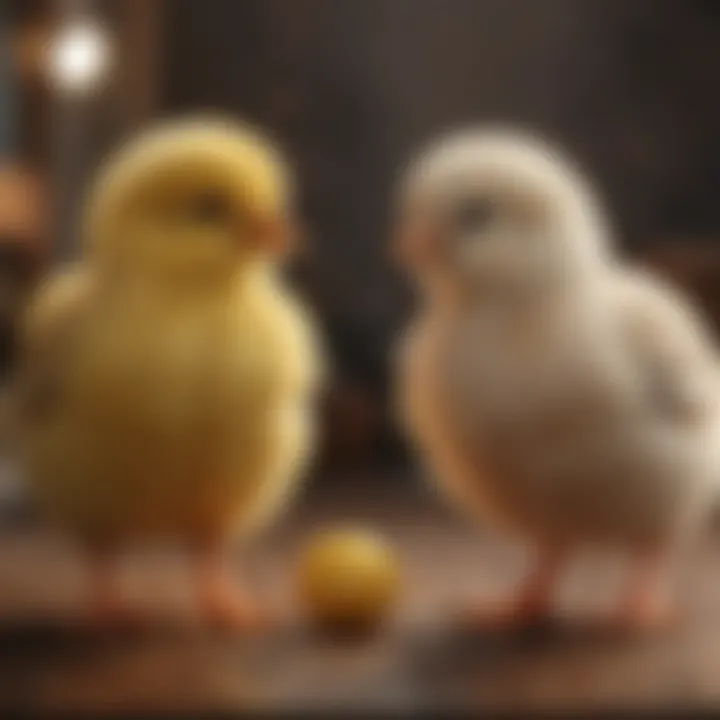 Healthy chicks being examined for health.