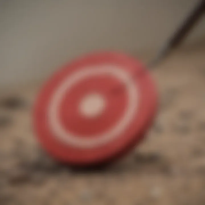 A close-up of a target stick with a bright tip, ready for training.