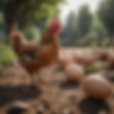 Outdoor space for free-range hens promoting ethical farming