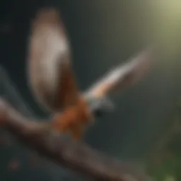 An illustration depicting the mechanics of bird flight, showcasing wing structure and movement.