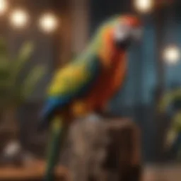 Various natural materials used for parrot perches