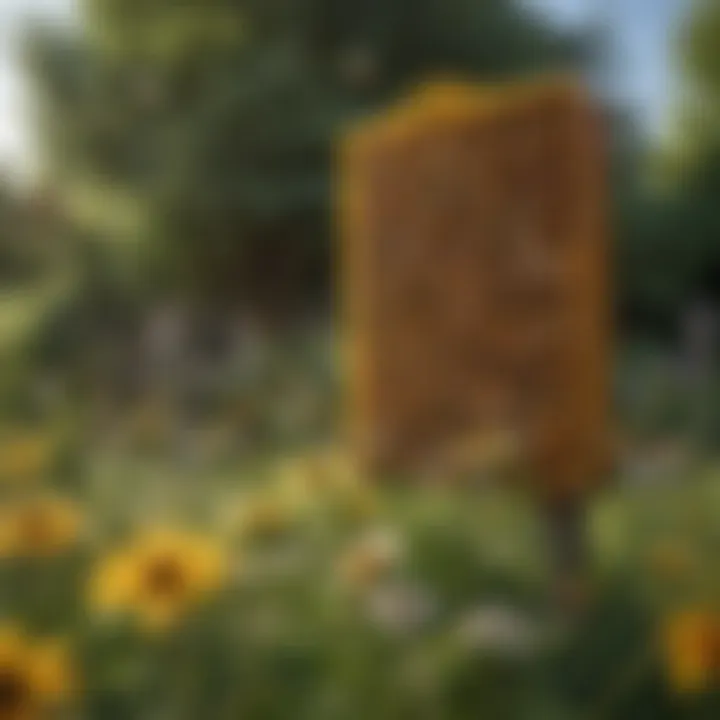 A garden filled with diverse flowering plants beneficial for pollinators