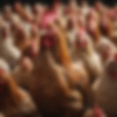 Diverse Heritage Chicken Breeds An array of heritage chicken breeds showcasing their distinct colors and feather patterns.