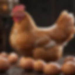 Anatomy of a hen highlighting reproductive organs
