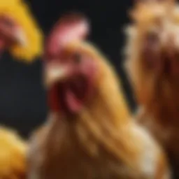 A majestic fighting chicken showcasing its breed characteristics.
