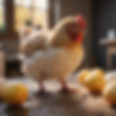 An owner cleaning a chicken diaper for maintenance