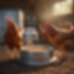 A modern automatic chicken waterer in a coop