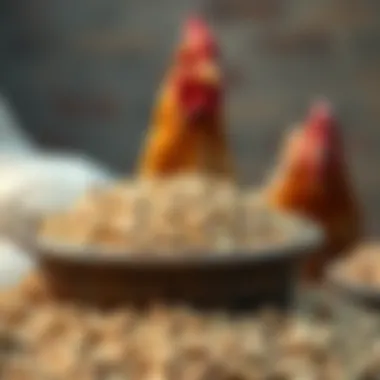 Nutritional feed for chickens displayed in a bowl