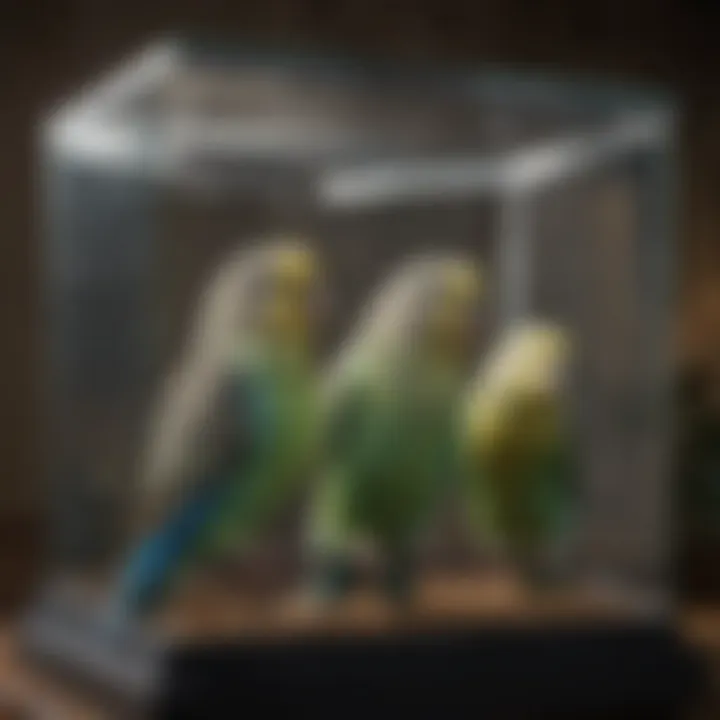 Diagram showing the ideal cage dimensions for budgies