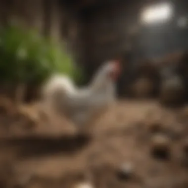 Japanese Silkie Chickens Foraging in Sustainable Farming Japanese Silkie chickens foraging in a sustainable farm setting