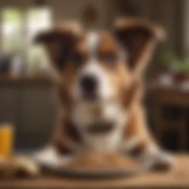 A happy dog enjoying a bowl of organic food