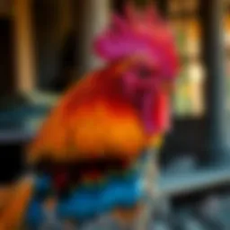 A majestic rooster showcasing vibrant plumage