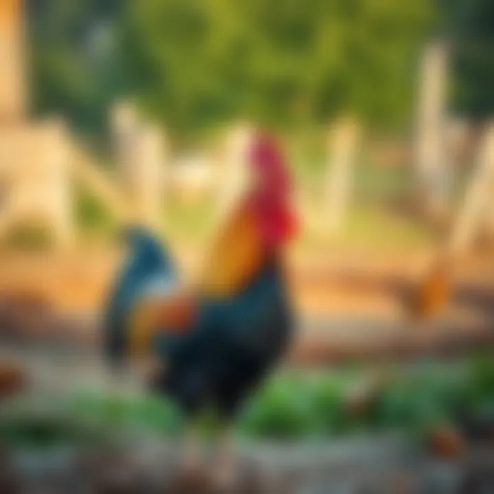 The Rooster: A Symbol of Rural Life Rooster standing proudly in a rural landscape