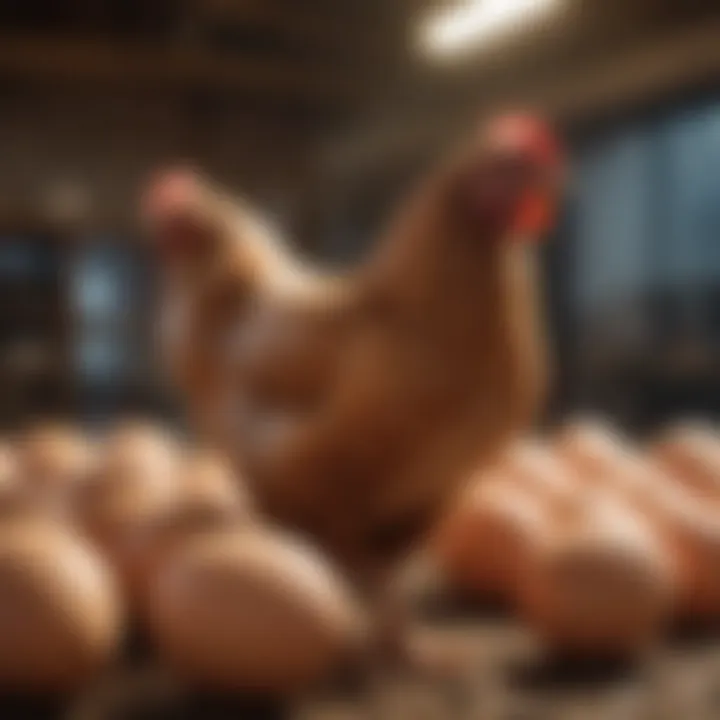 Healthy chickens in free-range environment