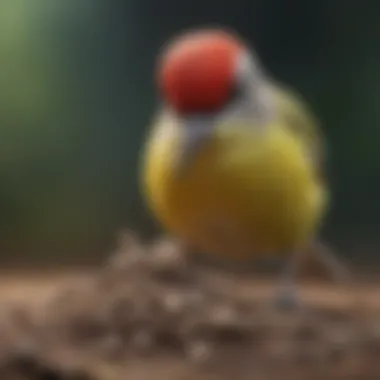 Small hookbill enjoying a nutritious pellet meal