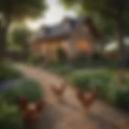A beautifully designed twin cottage chicken coop with integrated run
