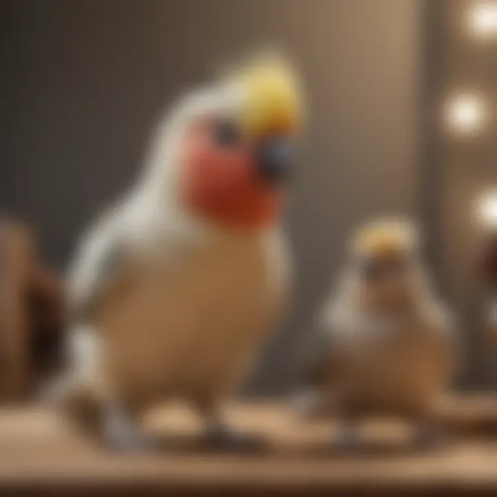 An interactive setting where a cockatiel is enjoying time with a child, highlighting their friendly nature.