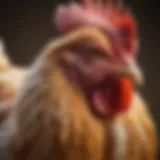 Close-up of American Bresse chicken showcasing its unique plumage and coloration