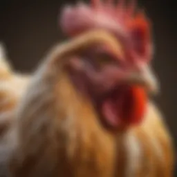 Close-up of American Bresse chicken showcasing its unique plumage and coloration