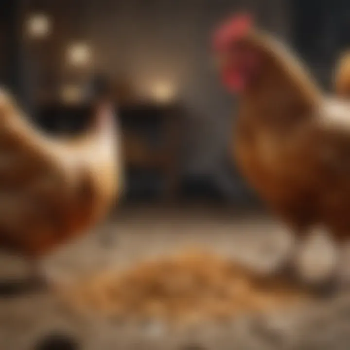 A side-by-side comparison of commercial and homemade chicken feeds.