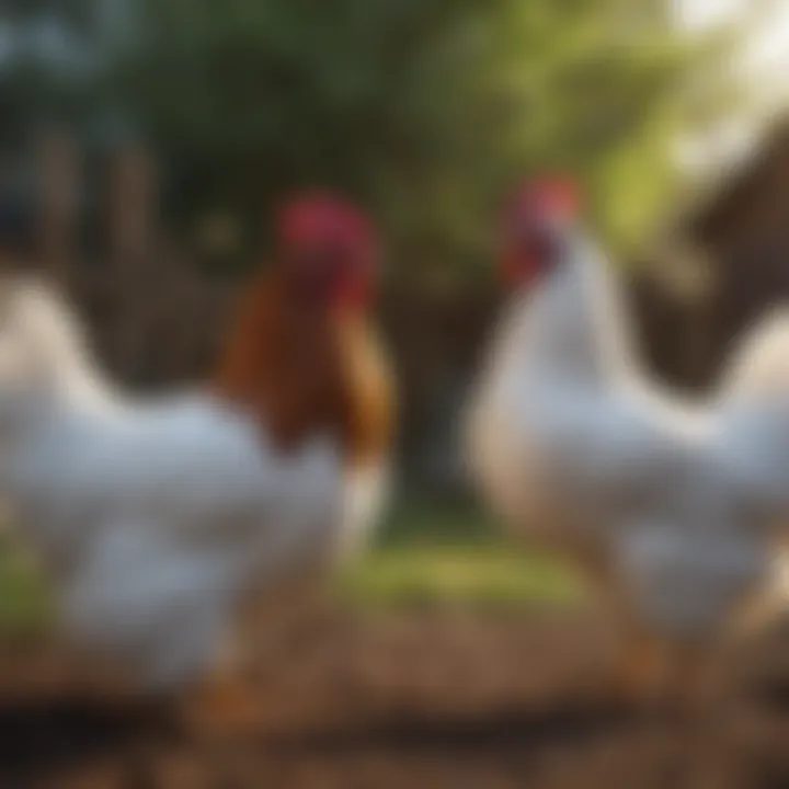 Bantam chickens in a backyard setting, emphasizing their role as pets.