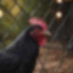 Close-up of black chicken coop wire showcasing its durability
