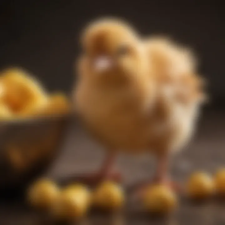 A close-up view of organic chick feed, emphasizing natural components