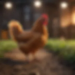 A healthy chicken with a clear crop