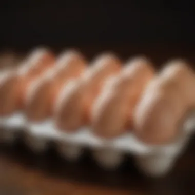 An egg catcher displaying freshly laid eggs