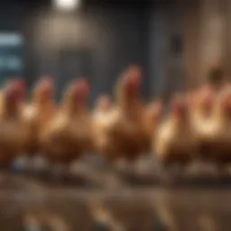 Chickens in a nurturing environment