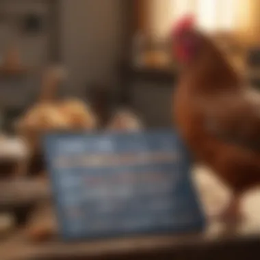 Nutritional chart showcasing essential feeds for cold hardy chickens.