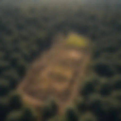 Aerial view of a cleared land area ready for development.