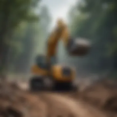 Heavy machinery used for land clearing in action.