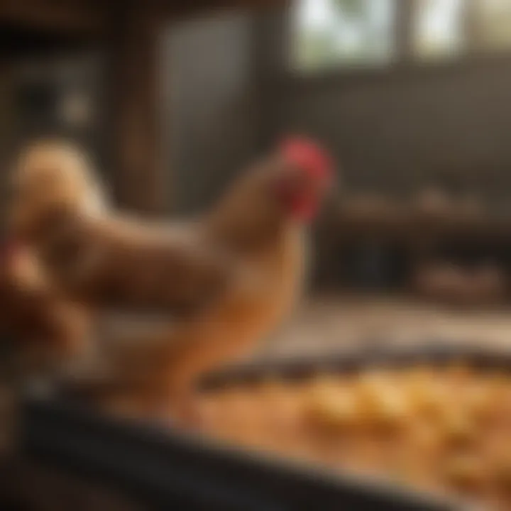 Nutritional feed for young chickens in a feeder