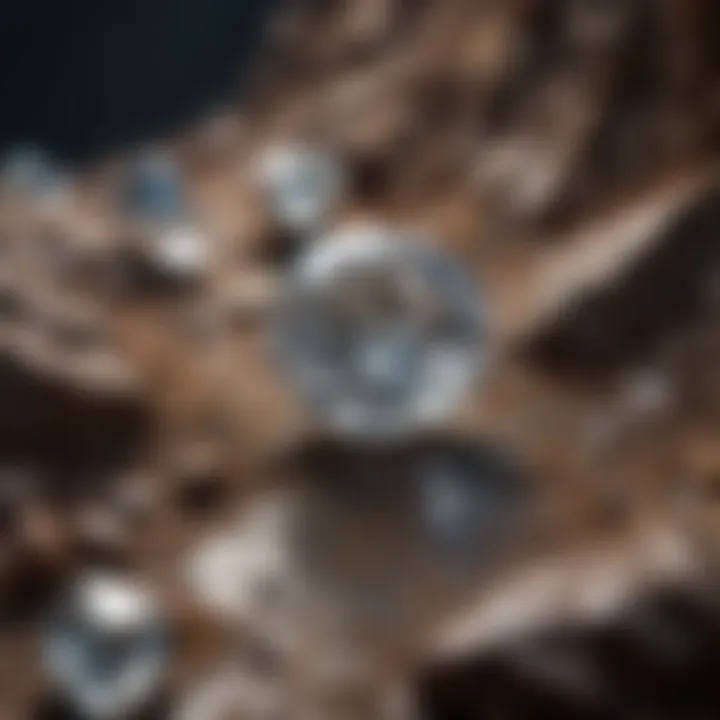 Visual representation of diamond formation deep within the Earth