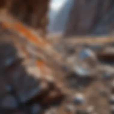Geological layers showcasing diamond deposits