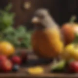 A vibrant array of fruits and vegetables suitable for birds